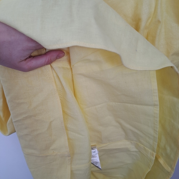 NEW Banana Republic Butter Yellow Linen Blend Sleeveless Summer Mini Dress Sz 14 - Picture 5 of 9